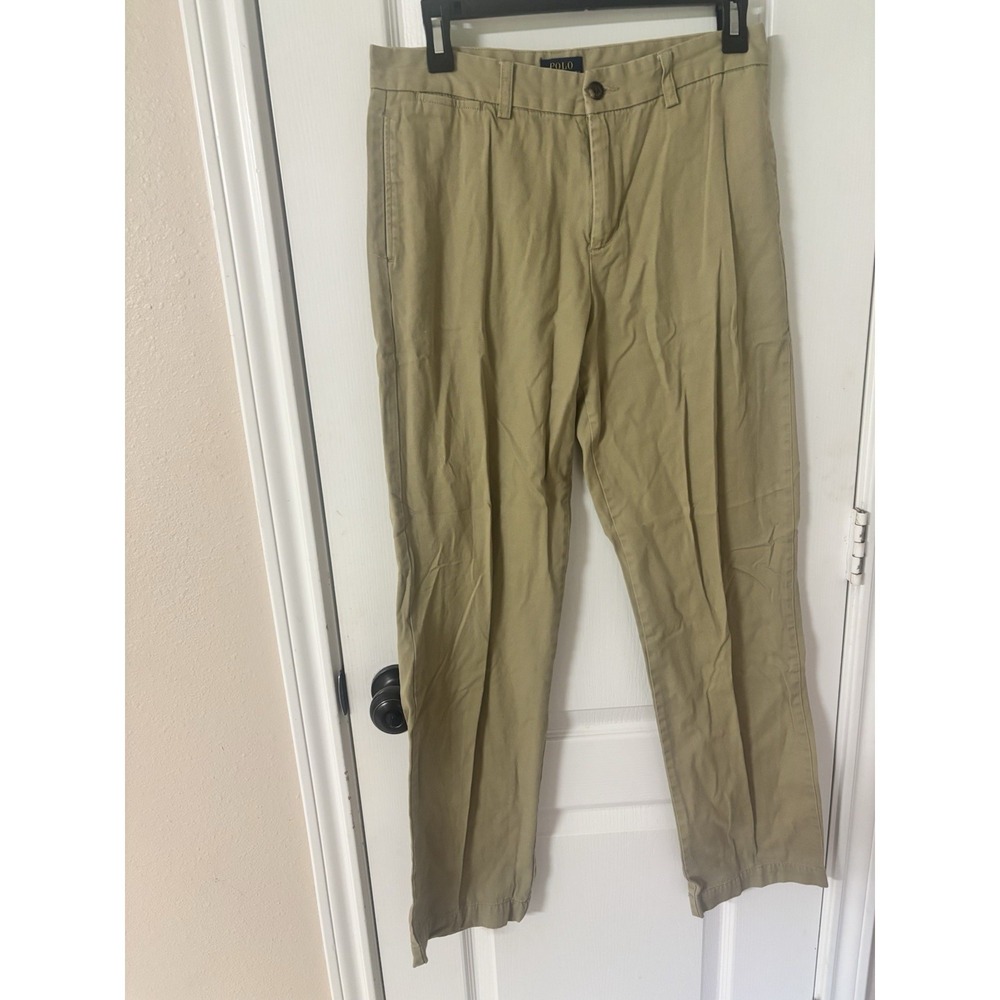 Polo Ralph Lauren Big Boys Flat Front Chino Tan Khaki Dress Pants Size 20 Formal